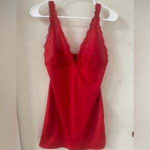 Yummie Tummie By HEATHER THOMSON Red Lace Slip Shapewear Size XL